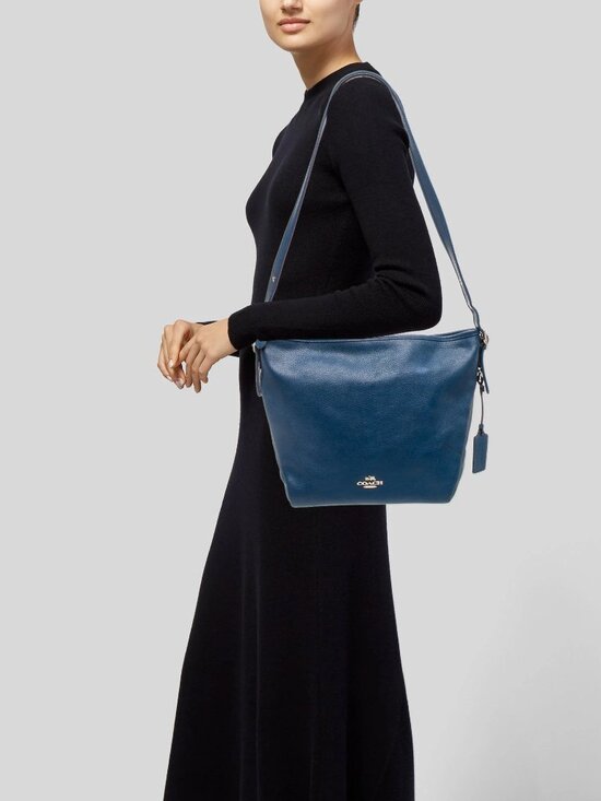 COACH Women's Small Dufflette in Natural Calf Leather Silver/Sage 21377 - Picture 13 of 13